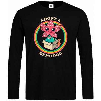 Tričko Stranger Things Adopt a Demodog Černá – Zboží Dáma