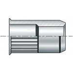 Nýtovací matice M6 se zapuštěnou mikro hlavou, rýhované uzavřené tělo, bílý zinek (0,5–3,0 mm)