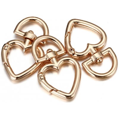 Karabina srdce kovová průvlek 15mm - zlatá – Zboží Dáma