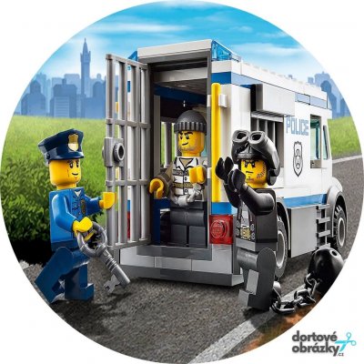 Jedlý tisk LEGO - POLICIE ● materiál: FONDÁNOVÝ DECORLIST ✴️, ● velikost: průměr 20 cm ☝