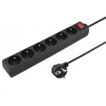 Premiumcord prodlužovací kabel ppa6k-05bk 5m 6 zásuvek vypínač černý – Zboží Živě