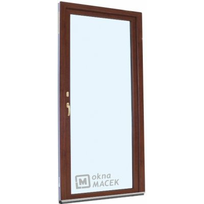 Kömmerling balkonové dveře 70 AD OS levé ořech/bílá 80 x 210 cm oboustranná klika + FAB + hliníkový práh – Hledejceny.cz