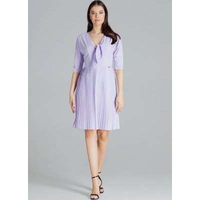 Jarní šaty s výstřihem L076 violet
