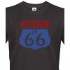 Pánské Tričko Bezvatriko Route 66 Černá Canvas pánské tričko s krátkým rukávem 1