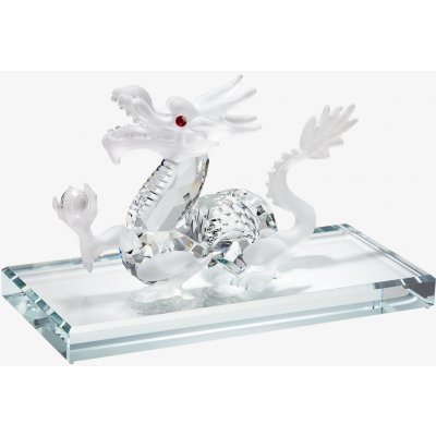 Preciosa Skleněná figurka Bílý Drak - čínský zodiak z českého křišťálu Preciosa, na podstavci – Hledejceny.cz