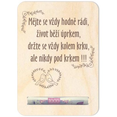 Woody Crafts Dárková karta na peníze - Svatební přání 1 – Zbozi.Blesk.cz