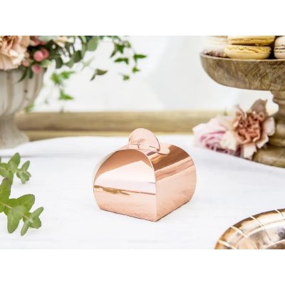 PartyDeco PartyDeco Dárková krabička - Růžově zlatá 10 ks – Zboží Dáma