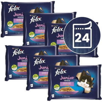 Felix Junior Fantastic lahodný výběr v želé 24 x 85 g – Zboží Mobilmania