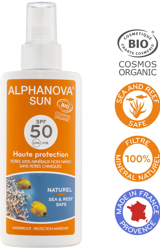 Alphanova Sun Bio Kids opalovací spray SPF50 125 ml