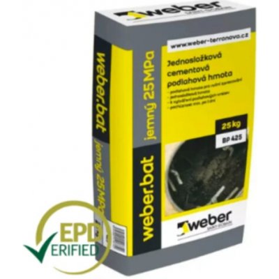 Weberbat potěr jemný 25 MPa - podlahová hmota - 25 kg balení 25 kg 1 ks – Zboží Mobilmania