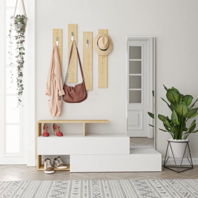 ASIR Předsíňová stěna RAMDA bílá dub – Zboží Dáma