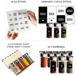 Orion Sada kořenek SPICEBLACK 100 ml + 4 ks organizér na kořenky VASKY + sada štítků 16 ks – Hledejceny.cz
