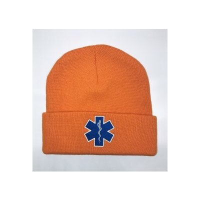Čepice zimní s výšivkou STAR OF LIFE oranžová – Hledejceny.cz