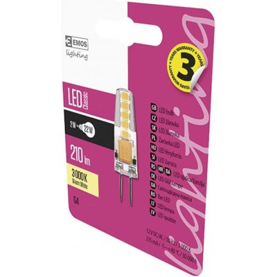 Emos LED žárovka Classic JC A++ 2W G4 teplá bílá – Zboží Živě