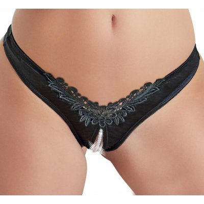 Cottelli Lingerie Kalhotky s korálky v rozkroku černé – Hledejceny.cz