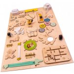 Kik KX4627 Dřevěná oboustranná manipulační tabule ZOO zvířata – Sleviste.cz