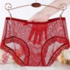 Dámské erotické kalhotky a tanga bdsm-bondage-shop Sexy vintage transparentní hedvábné kalhotky ZM202 Wine-Red