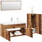 vidaXL 4dílná koupelnová sestava old wood kompozitní dřevo – Zboží Mobilmania