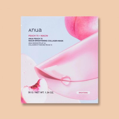 Anua Peach 70 Niacin Brightening Collagen Mask Rozjasňující plátýnková maska s kolagenem 38 g – Zboží Dáma