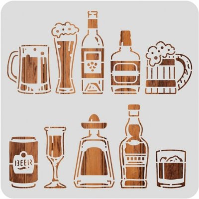 FINGER Inspire šablona plastová 30x30 cm motiv Lahve alkohol – Zbozi.Blesk.cz