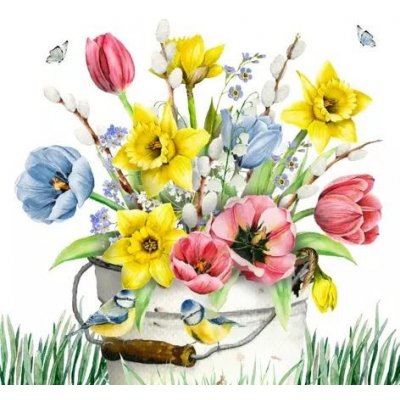 ti-flair Ubrousek 33x33cm Kytice v kbelíku – Hledejceny.cz