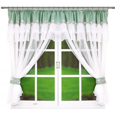 BytoTex Hotová záclona Regina zelená (PZ) 400x150 cm – Hledejceny.cz