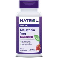 Natrol Melatonin 1 mg rychlé rozpuštění jahoda 90 tablet