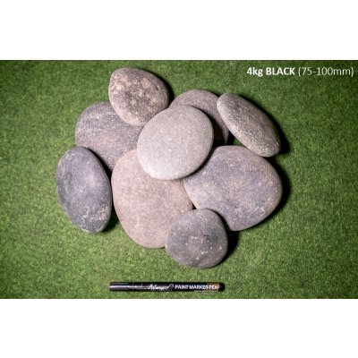 Plážové oblázky BLACK hmotnost: 4kg (75-100mm) – HobbyKompas.cz