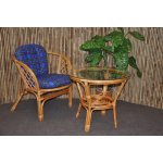 Ratanová sedací souprava Bahama 1+1 medová, polstr bílý – Zbozi.Blesk.cz