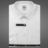 Pánská Košile AMJ pánská košile dlouhý rukáv prodloužená délka slim fit s vytkávaným vzorem VDPS001 bílá
