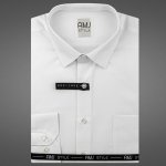 AMJ pánská košile dlouhý rukáv regular fit s vytkávaným vzorem VD001 bílá – Sleviste.cz