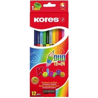 Kores pastelky trojhranné Duo oboustranné 24 barev 199360 – Zboží Dáma