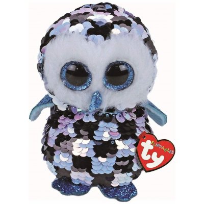 TY Inc Meteor Beanie Boos Flippables Topper modro černá sova 15 cm – Zbozi.Blesk.cz