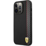 Pouzdro Ferrari Smooth and Carbon Effect iPhone 13 Pro černé – Zboží Mobilmania
