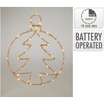 KOOPMAN Kruh se stromkem a LED světlem, 48 cm, zlaté třpytky (2 varianty) – Hledejceny.cz