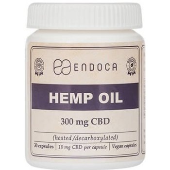 Endoca CBD+CBD a olej v kapslích 30 ks RAW konopný extrakt 300 mg