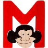 Dřevěná hračka Fauna vkládací puzzle z masivu abeceda písmenko M opička