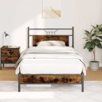 vidaXL Rám postele bez matrace kouřový dub kompozitní dřevo – Zboží Dáma