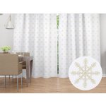 Biante Dekorační závěs TF-102 Vánoční béžové vločky na bílém 140x140 cm – Hledejceny.cz