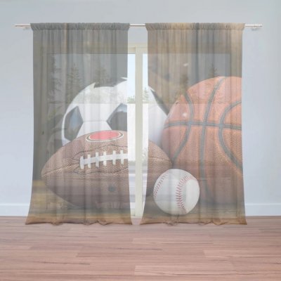 Sablio Záclony Sportovní míče: 2ks 150x250cm – Hledejceny.cz