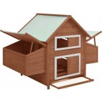 vidaXL kurník moka/bílý z masivního jedlového dřeva 152 x 96 x 110 cm – Sleviste.cz