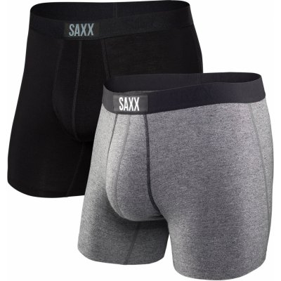 Saxx pánské boxerky Vibe Super Soft Boxer Brief Fly 2PK black/grey – Zboží Dáma