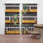 Sablio Závěs Lisabonské historické tramvaje Zelený Pattern: 2ks 140x250cm – Hledejceny.cz