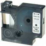 Kompatibilní páska s Dymo 45022, S0720620, 12mm x 7m černý tisk / stříbrný podklad – Zboží Živě