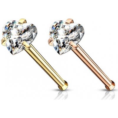 Šperky4U zlacený piercing do nosu srdíčko N0135GD – Sleviste.cz