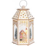 MagicHome vánoční lampa dřevěná vesnice 9 LED diod teplá bílá 16,5x14x30 cm – Hledejceny.cz