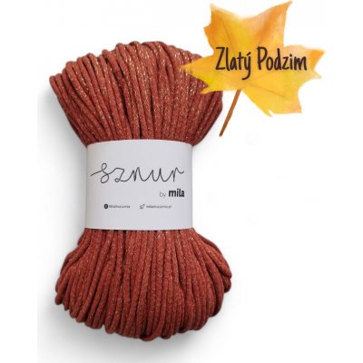 MILA Bavlněná šňůra Glitter 3mm - Měděná zlatá/PG128 – Zboží Dáma