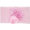 Gumička do vlasů Široká elegantní růžová květinová čelenka pro holčičku z mikrovlákna