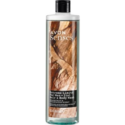 Avon Senses Extreme Limits sprchový gel s vůní grapefruitu a cedrového dřeva 500 ml – Zbozi.Blesk.cz