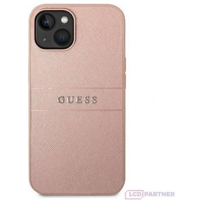 Pouzdro Apple iPhone 14 Plus Guess PU Leather Saffiano růžové